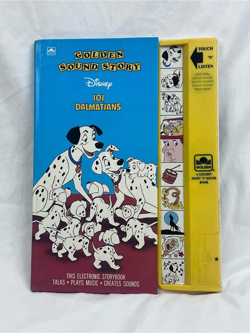 Vintage 1991 Disney 101 Dalmations Golden Sound Story Book Plays Sounds